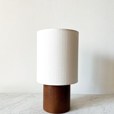 SIMONE / Walnut-stained wood, white lampshade - PETITE SIMONE