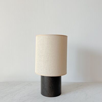 SIMONE / Black stained wood, beige lampshade - PETITE SIMONE