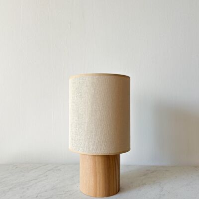 SIMONE / Natural wood, beige lampshade - PETITE SIMONE