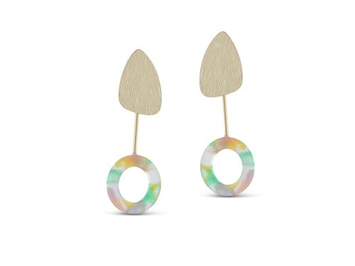 Lucy Two Tone Metal Resin Earrings 2322