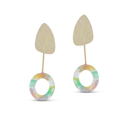 Boucles d'Oreilles Lucy Deux Tons Métal Résine 2322