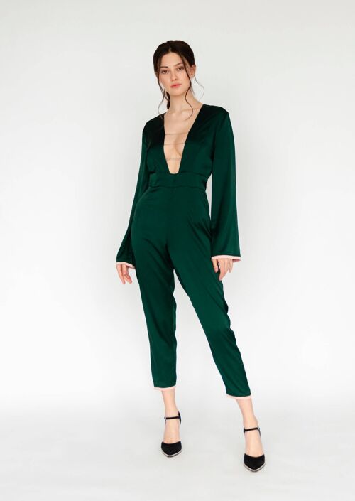 Emerald Silk Jumpsuit