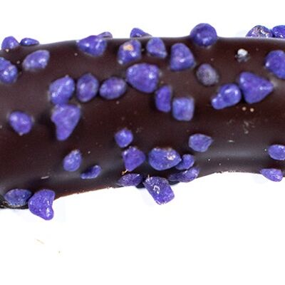 Orangettes de Chocolate Negro con Explosiones de Violeta 100g