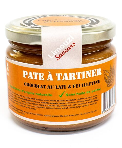 Pâte à Tartiner chocolat lait & feuilletine 300g