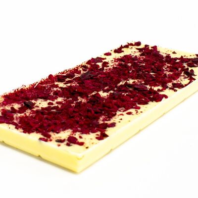 White chocolate bars 30% raspberry 100g