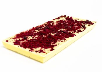 Tablettes de chocolat blanc 30% framboise 100g