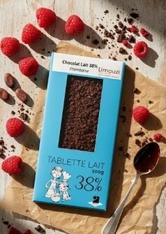 100g Milk Chocolate Bar 38% Raspberry