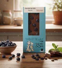 100g Milk Chocolate Bar with 38% Blueberry