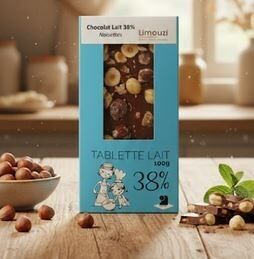 100g Milk Chocolate Bar with 38% Hazelnut