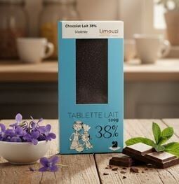 100g Violet Milk Chocolate Bar (38% Cocoa)