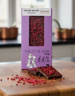 100g Dark Chocolate Bar 66% Raspberry