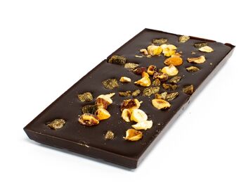 Tablettes de chocolat noir 99% sans sucre ajouté abricot noisette 100g