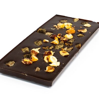 Tablettes de chocolat noir 99% sans sucre ajouté abricot noisette 100g