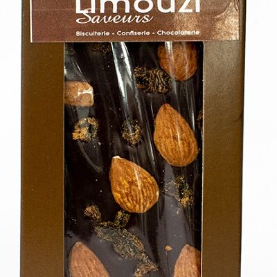 Barritas de Chocolate Negro Ecológico 71% Albaricoque Almendra 100g