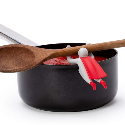 Steaman pot guard and spoon holder