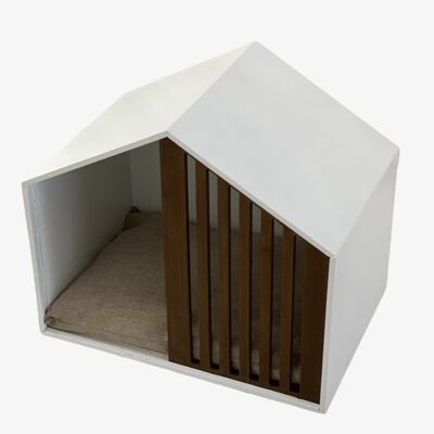 Maison de chat | bois | blanc | 52,5 x 60 x 40 cm
