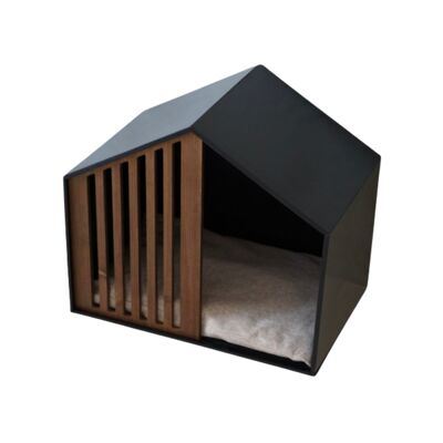 STUDIO ANIMAUX | Katzenhaus | Holz | schwarz | Baumwolle