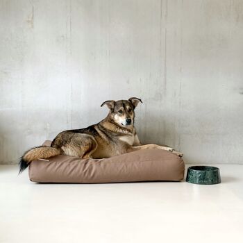Oreiller pour chien | coton | Remplissage de perles EPS | moka | taille M | 100 x 70 x 15 cm 4