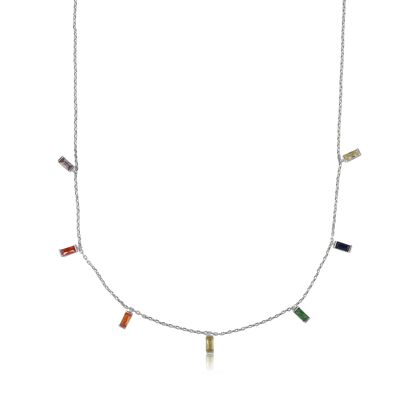 COLLANA DELICATA PIETRE BAGUETTE IRIS ARCOBALENO 2401