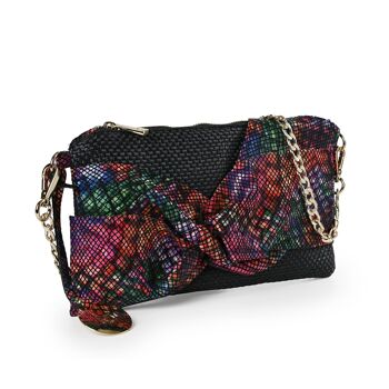 POCHETTE D'ÉTÉ EN PAILLE TISSÉE AVEC FERMETURE ZIP ET BANDOULIÈRE CHAÎNE DORÉE - B251X NOEUD PRÉCIEUX 6