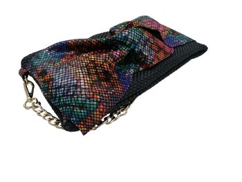 POCHETTE D'ÉTÉ EN PAILLE TISSÉE AVEC FERMETURE ZIP ET BANDOULIÈRE CHAÎNE DORÉE - B251X NOEUD PRÉCIEUX 7