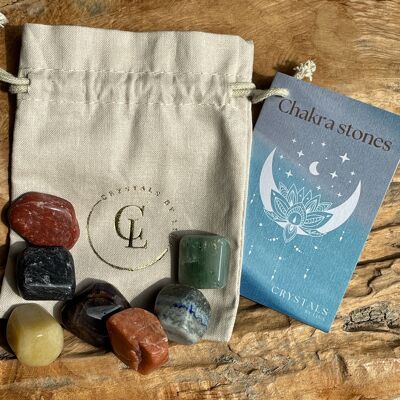 7 Chakra stones for meditation - Tumble stones - Crystal gift