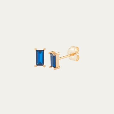 Oana Blue Gold Earrings - Mint Flower -