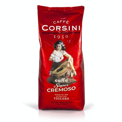 Granos de café espresso súper cremosos. Paquete de 1 kg