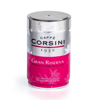 Gran Riserva ground coffee in a 250 gram can