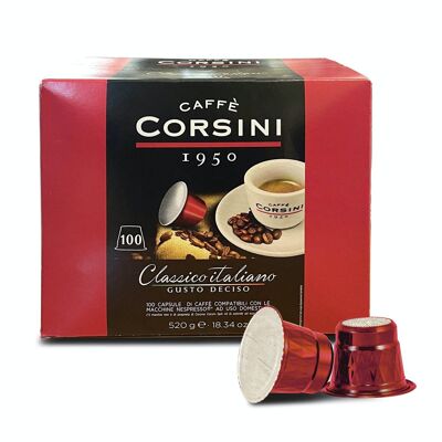 100 capsules compatible with Nespresso® machines | Classic Italian