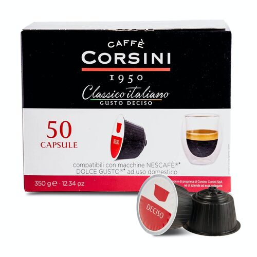 Capsule compatibili Dolce Gusto. Classico italiano intenso. Confezione da 50 pezzi