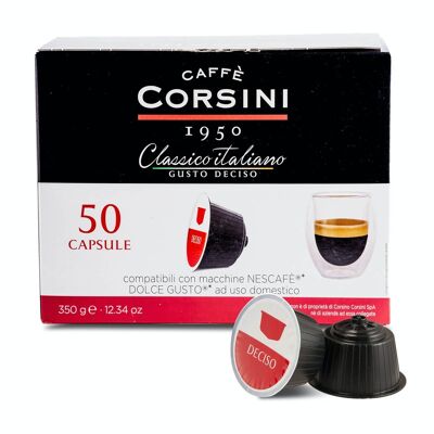 Dolce Gusto compatible capsules. Intense Italian classic. Pack of 50 pieces