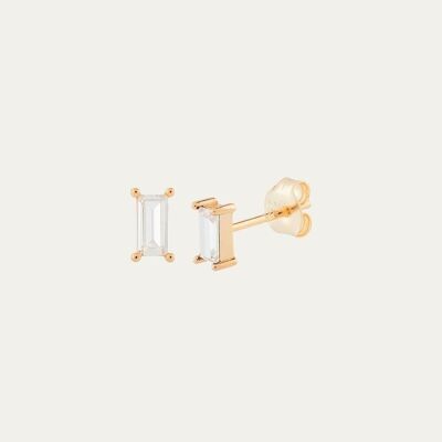 Oana White Gold Earrings - Mint Flower -