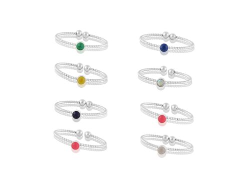 PHOEBE ELECTRIC STONE SET OF RINGS 2533