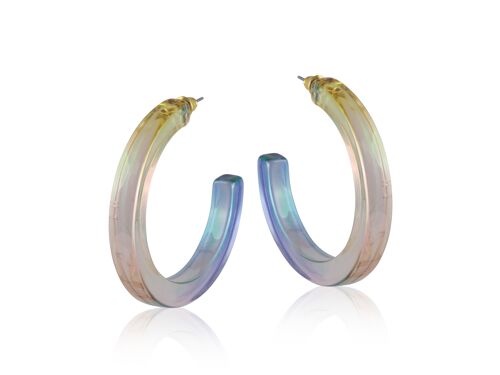 ANDREA IRIDESCENT LARGE RESIN HOOP EARRINGS 2532