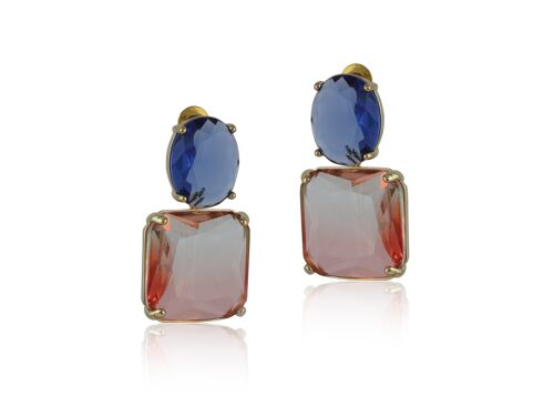 MARGARET ALLURE TWO TONE CRYSTAL DEMI FINE EARRINGS 2503