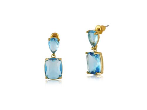 LYDIA ALLURE TWO TONE CRYSTAL DEMI FINE EARRINGS 2502