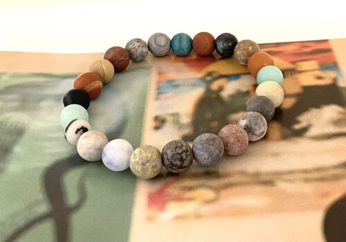 Men's bracelet with various gemstone beads