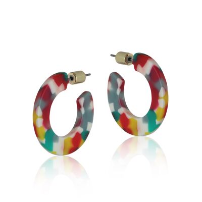 BOUCLES D'OREILLES CRÉOLES RÉSINE DENISE 2489