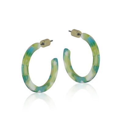 ABI BOUCLES D'OREILLES CRÉOLES RÉSINE 2479