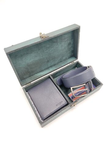 Confezione regalo portafoglio in pelle + cintura in pelle, per uomo, marca Armata di mare, art. DK325-35.425 12