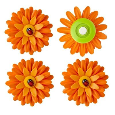 Pack 3u. iman flower power naranja