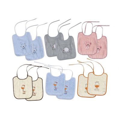 BABY BIB TERRY 25X30 (PACK 12 UNITS)