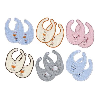 BABY BIB TERRY WITH VELCHRO 20X30 (PACK 2 UNITS IN HANGER)
