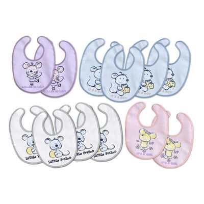 BABY BIB TERRY PLASTIFIED WITH VELCHRO 20X30 (PACK 12 UNITS)