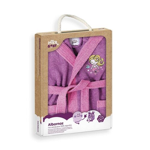 BATHROBE IN GIFT BOX - S - 2-4 - VIOLET