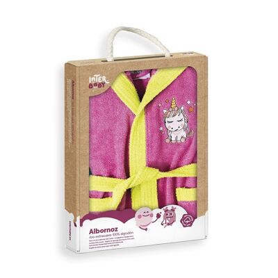 BATHROBE IN GIFT BOX - S - 6-8 - FUCHSIA