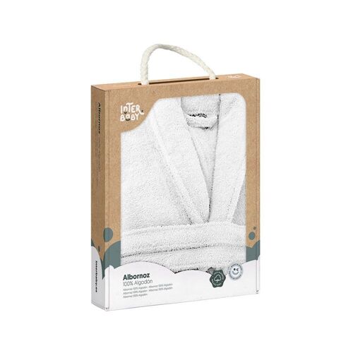 BATHROBE PLAIN COLOR - IN GIFT BOX - S - 10-12 - WHITE