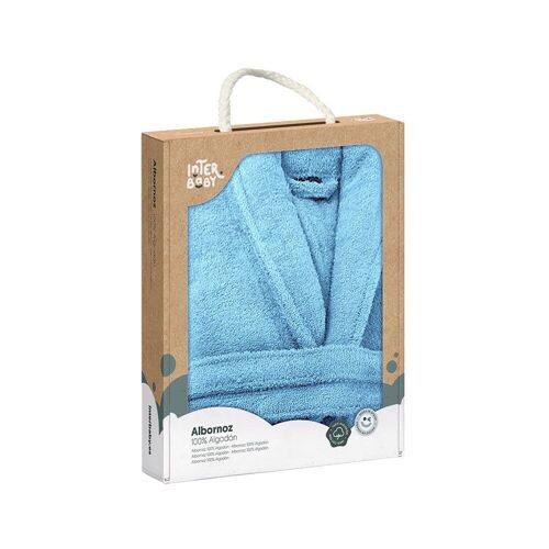 BATHROBE PLAIN COLOR - IN GIFT BOX - S - 10-12 - TURCHESE