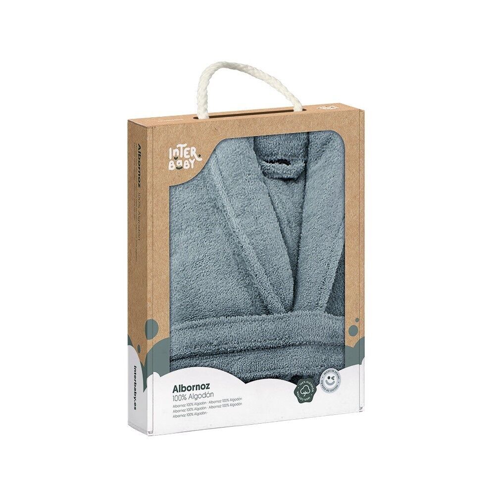 BADEMANTEL EINFARBIG - IN GESCHENKKARTON - S - 2-4 - BLAU